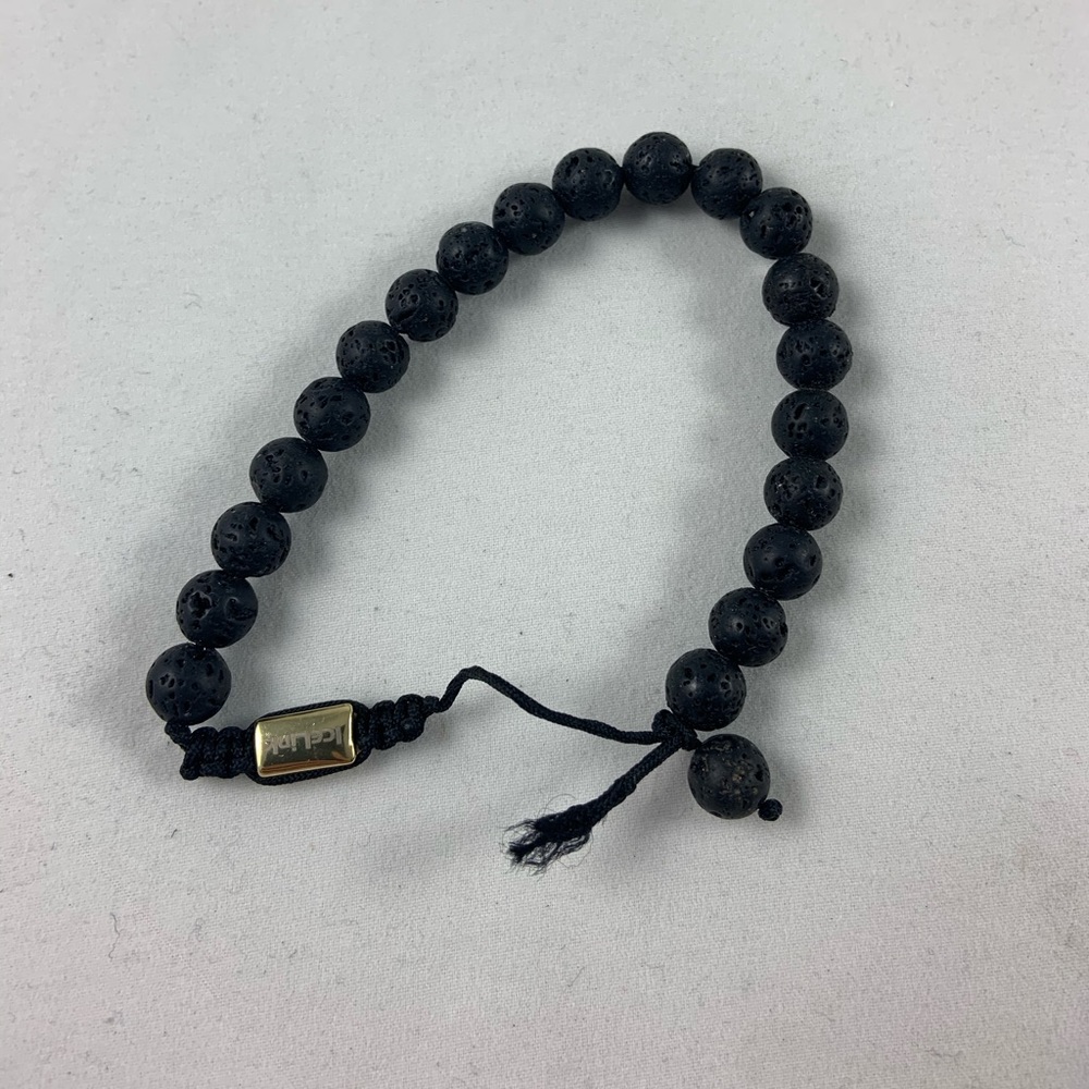 Unisex Ice link black bead bracelet